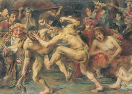 Odysseus im Kampf mit dem Bettler by Lovis Corinth