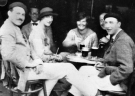 Ernest Hemingway with Lady Duff Twysden, Hadley, and friends. Spain, July 1925