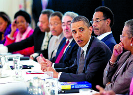 Barack Obama with the Congressional Black Caucus