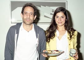 Dov Charney with co-worker Eliana Rodriguez