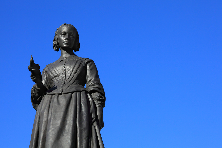 Victorian memorial statue of Florence Nightingale in Westminster, London